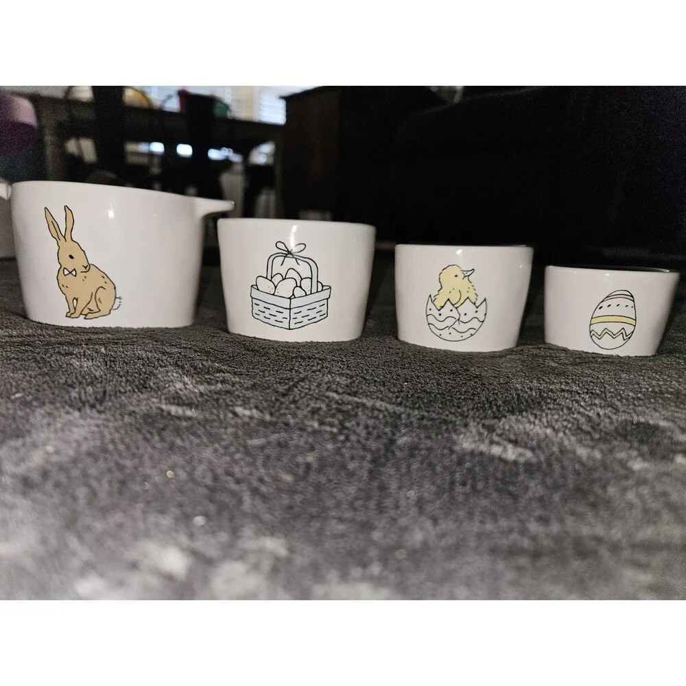 Rae Dunn 4 Pc. Easter Measuring Cups One, Half, Third, & Quarter, Country